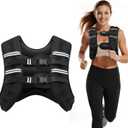 Weighted Vest, Weight Vest with Two Adjustment Straps for Men Women, Weight Vests with Reflective Stripe for Strength Training, Running, Jogging, Walking (Black), 12LB