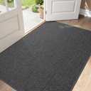 Color&Geometry Ultra Thin Indoor Door Mat 36"x60", Machine Washable Front Door Mat Non Slip, Low Profile Entrance Mat Indoor, Absorbent Carpet for Inside, Entry, Entryway, Dark Grey (FOLD)