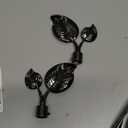 Leaf-Shaped Curtain Holdbacks 2pcs, Wall Mounted Alloy Curtains Side Holders, Curtain Tie Backs Hooks for Drapes Window Home Decoration, Brushed Black