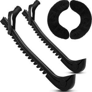 Sumind Hockey Skate Guards Ice Skate Blade Covers Soakers Blade Protector Ice Skating Accessories for Women Figure Skating (Large, Black)