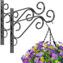 ZEECER Outdoor Hanging Bracket, 10-inch Rust-Proof Metal Plant Bracket, Wall Mount Plant Hangers Outdoor Indoor Hanging Plant Hooks for Hanging Baskets Plant Lantern Bird Feeder 2 Pack