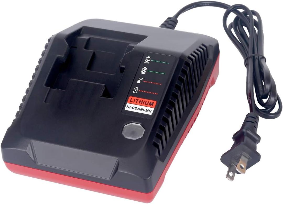 18-Volt Multi-Chemistry Battery Charger for Porter Cable PCXMVC Lithium Ion & NiCad NiMh Slide PC18B PC18B-2 PC18BL PC18BLX PCC489N Cordless Power Tool Battery