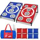NZQXJXZ Cornhole Board Set with 8 Bean Bags 3x2 Ft Corn Hole Games Portable Cornhole Set for Indoor and Outdoor Ideal for Kids, Adults, Camping,Travel,Beach, Yard