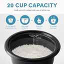 AROMA 20-Cup (Cooked) One-Touch Rice Cooker and Food Steamer with Auto-Warm | 10 cups uncooked, 20 cups cooked (ARC-390NGP)