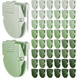 Feifeiya 50 Pcs Cubicle Clips Fabric Panel Cubicle Accessories Fabric Partition Panel Wall Clip Office Photos Wall for Notes Memos Standard Size, 40-Sheet Capacity (Sage Green)