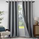 Extra Lenght 100% Blackout Curtains 120 Inch Length 2 Panels Set for Living Room, Bedroom, Light Weight Curtains with Grommets Top, Full Blackout Curtains Privacy Protection, Gray, 52" W x 120" L (Grey)