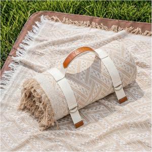 2 in 1 Extra Large Boho Beach Blanket Towel Sand Free Outdoor Picnic Mat Giant Oversized Xl Big Jumbo Huge Turkish Woven Throw Cloud Summer Vacation Essential Travel Must Have Accessories Women Gift (70''*70'', Brown)