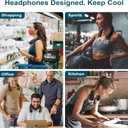 CIVPOWER Neck Fan: Portable Personal Neck Cooling Rechargeable Bladeless Fan - Hands Free 3 Speed 4000 mAh Battery USB Operated Wearable Headphone Design - Gift for Men Women Outdoor (Black)
