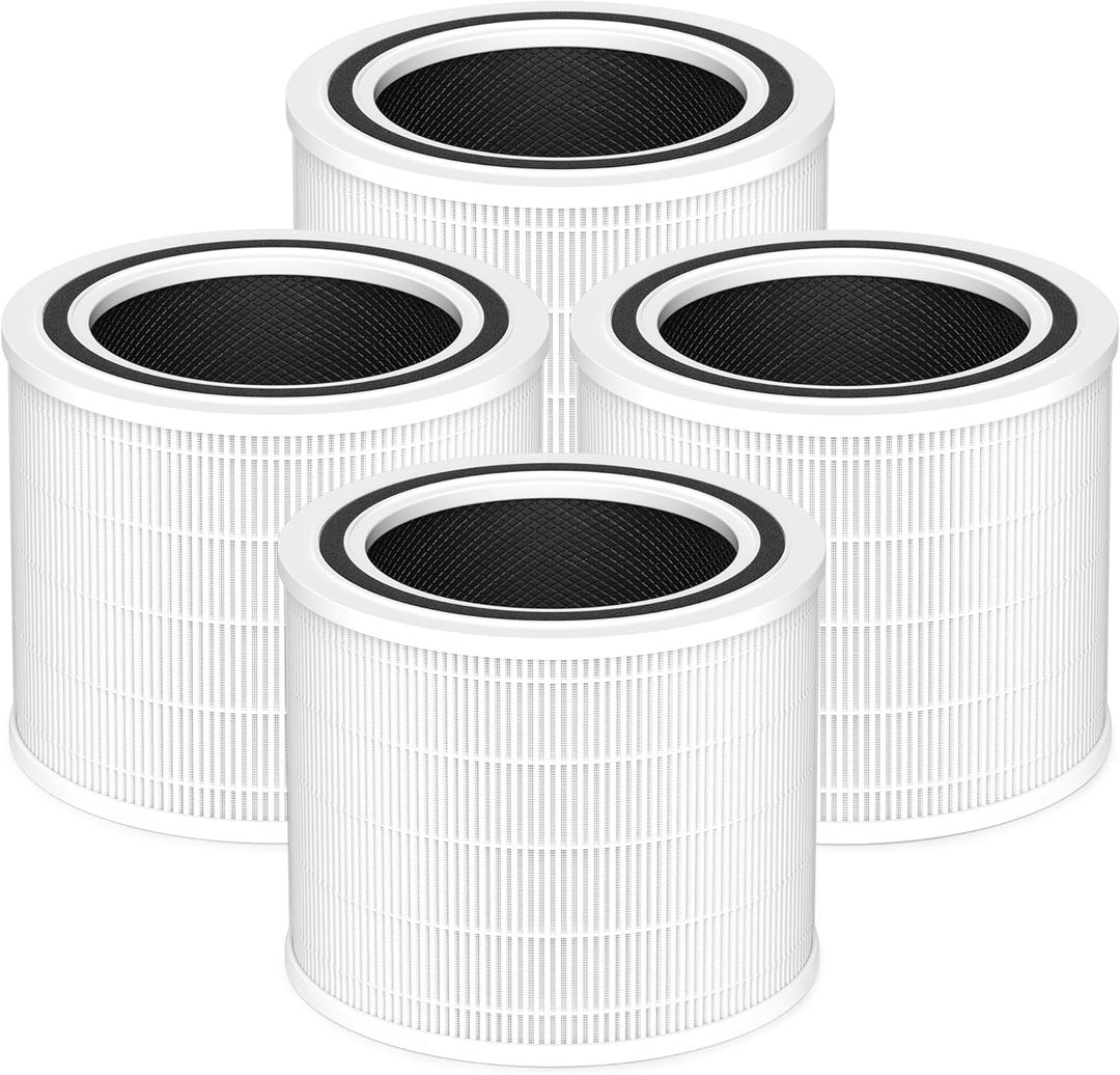 Core 200S Replacement Filter compatible with LEVOIT Core 200S and Core 200S-P Smart WiFi Air Purifier, 3-in-1 High-Efficiency Filter, Core 200S-RF, White, 4 Pack, For Home Office Livingroom Bedroom