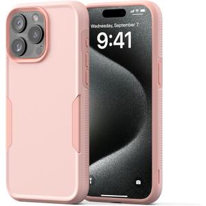 NTG2023 New Designed for iPhone 15 Pro Max Case, Heavy-Duty Tough Slim Shockproof [2 Layer Structure][Military Grade Protection] Phone Case for iPhone 15 Pro Max(6.7 Inch), Cherry Juice Pink