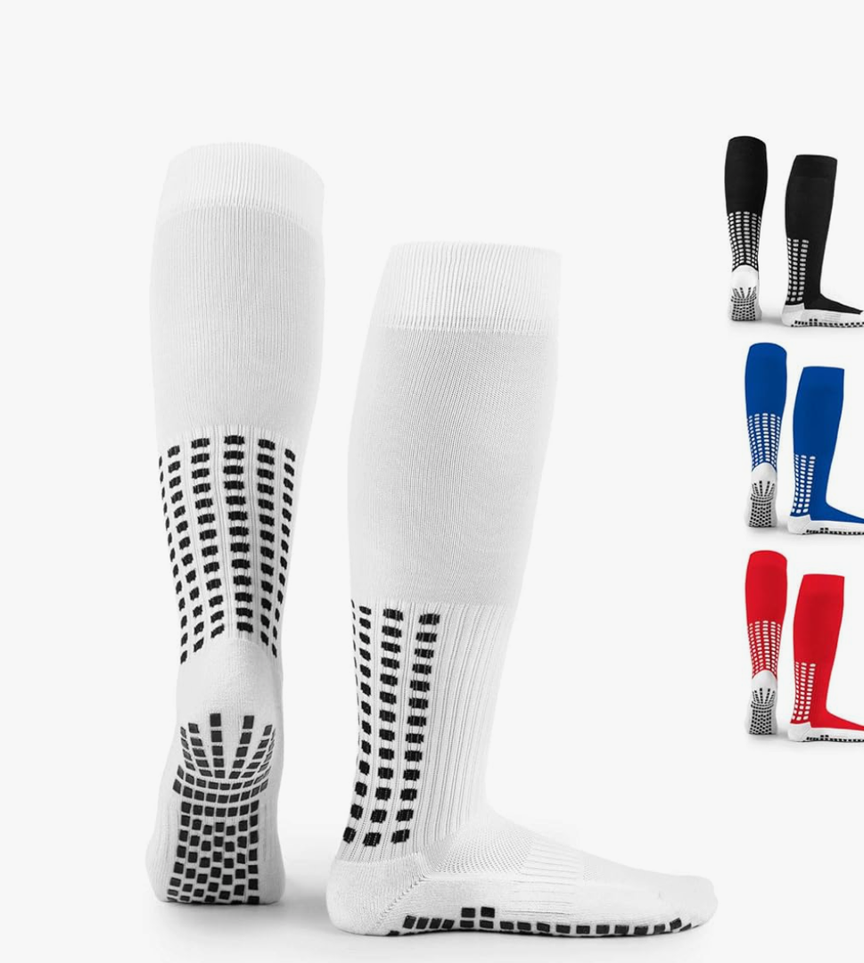 LUX Anti Slip Soccer Knee Socks,Non Slip Football/Basketball/Hockey Sports Grip Socks