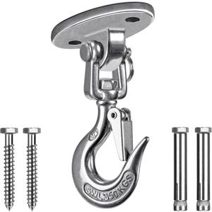 SELEWARE Heavy Duty 1000LB Capacity Stainless Steel Ceiling Swing Mount 360 Swivel Swing Hooks for Aerial Yoga Hammock Chairs Porch Swing Punching Bags