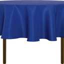 sancua Round Tablecloth - 60 Inch - Water Resistant Spill Proof Washable Polyester Table Cloth Decorative Fabric Table Cover for Dining Tables, Buffet Parties and Camping, Blue