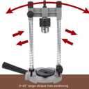 Portable Drill Press, Precision Drilling Jig Attachment with Chuck for Straight or Angled Holes, 1.5-13MM Clamp Range, 38-43MM Stand Hole, Adjustable Depth Stop, Spring-Load
