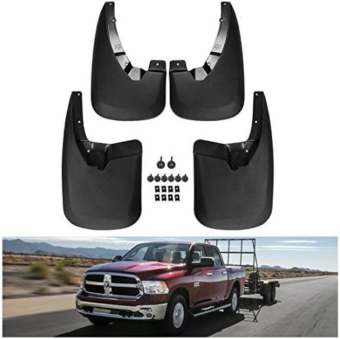 KIWI MASTER Mud Flaps for 2009-18 Dodge Ram 1500/2500/3500, 2019-2024 Dodge Ram 1500 Classic Heavy Duty Splash Guards (Only for Trucks Without OEM Fender Flares,Single Rear Wheels), Non-Drilling