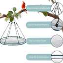 2 Pack Feeder Bird Seed Catcher Tray - Diameter Durable Outdoor Bird Feeding Platform with Adjustable Hanging Hoop and Seed Guard (Green, 30inch)