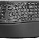 E-YOOSO Ergonomic Wireless Keyboard, Computer Keyboard with Detachable Wrist Rest, Split Design, Multimedia Hotkeys, 2.4GHz Ergo Cordless Keyboard for Laptop, PC, Mac, Windows