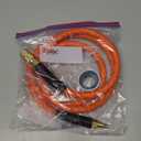 Hybrid Air Compressor Hose 3/8 in x 6 ft Lead in Hose, Heavy Duty, Lightweight, Flexible and Kink Resistant Whip Hose with 1/4" Industrial Brass Fittings, Orange