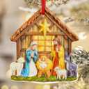 TEEZWONDER Christmas Christian Gifts for Women Men - O Holy Night 3D Porcelain Nativity Christmas Ornaments 2025 - Catholic Religious Gifts for Women Christian, Nativity Ornaments Stocking Stuffers