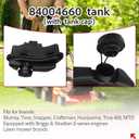 84004660 590568 Gas Tank with 799585 Gas Cap compatible with B & S 08P502 09P702 09P602 093J02 E450 E500 lawn mower engines
