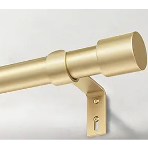 Heavy Duty Curtain Rods for Windows 66 to 120 Inch, 1 Inch Gold Curtain Rod, Adjustable Decorative Long Curtain Rods with Easy Installation and Modern Design (A2,Gold,30"-120")