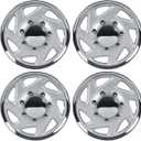 BDK 4-Pack Premium 16" Wheel Rim Cover Hubcaps OEM Style Replacement for Ford E150 E250 E350 Econoline F-150 F-250 F-35 F-250 F-350, Snap On Car Truck SUV Hub Cap - 16 Inch Set