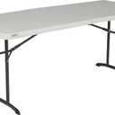 LIFETIME Commercial Fold-in-Half Table, 6-Foot, Almond