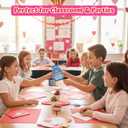 4E's Novelty 24 Pack Classroom Valentine Cards with Tic Tac Toe Keychains Games, Bulk Valentines Day Cards & Gifts for Kids School Valentines Classroom Exchange, Valentines Party Favors