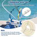 2 Pack Pool Cleaner Hose 9-100-3102 Fit for Polaris 360, 6 FT Cuffless Feed Hose for 360 Pressure-Side Pool Cleaner, Diameter 1-1/2", White, 91003102