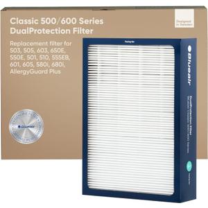 BLUEAIR Classic 500/600 Series Genuine Dual Protection Replacement Filter; fits Classic 580i, 680i, 501, 503, 505, 510, 550E, 555EB, 601, 605 ( 3 pack )
