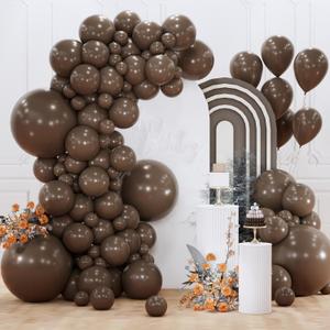 PartyWoo Dark Brown Balloons 152pcs Different Sizes of 18 12 10 5 Inch Boho Coffee Neutral Fall Balloon Arch Kit for Bachelorette Baby Shower Anniversary Birthday Party Decorations Brown