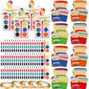 205 Pcs Watercolor Paint Set for Kids Painting Art Party Favors Watercolor Pallets with Colorful Cards Kindergarten School Graduation Gifts Bulk for Birthday Exchange Graduation Party Favors