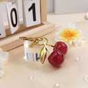 Cherry Keychain Bag Charm with Letter Tag for Women - Cute Purse Accessories Keychains for Handbags, Christmas Gifts