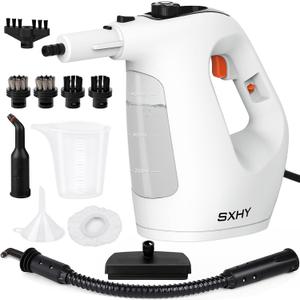 Steam Cleaner, Handheld Steamer for Cleaning, Multipurpose Pressurized Steam Cleaners for Home Use with Continuous Steam Lock, Unlimited Use Time and 11 Accessory Kit to Remove Grime, Grease