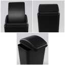 16 Liter Plastic Garbage Can, Waste Bin with Swing Lid (Black)