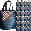 Sweetude 30 250 Anniversary Patriotic Gift Bags Bulk American Flag Theme Bags with Handle Medium Reusable USA Souvenirs Gifts for Church Remembrance Day Party Decorations Favors