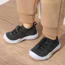 FEETCITY Toddler Slip On Shoes Boys Girls Wide Toddler Tennis Shoes Sports Walking Sneakers (Black)