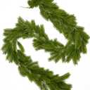 6 FT Christmas Norfolk Pine Garland Real Touch Artificial Faux Greenery Pine Christmas Garland Decorations for Home Mantle Table Stairs Door Fireplace Indoor Outdoor Xmas Holiday Decor