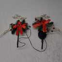 HUYIENO 2 Pack Metal Solar Powered Reindeer Stake Lights Warm White Christmas Yard Decor with Garden Ornament Stakes