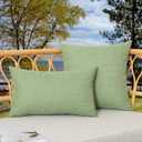 Kevin Textile Pack of 2 Outdoor Waterproof Pillow Covers Spring Decorative Farmhouse Throw Pillow Covers Couch Pillow Covers Spring for Patio Tent Bed Sofa Living Room 18x18 Inch Sage Green