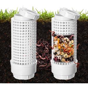 Blosssound 2 Pcs Inground Worm Composter Outdoor Farm Compost Bin Reducing Food Waste Composting Systems Sustainable Worm Composter for Raised Garden Beds at Home(11.81 x 4.33 x 4.33 Inch)