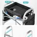 FANGSUN Walker Tray for Folding Walker Foldable Tray for Walkers with Side Pockets & Cup Holder, Spill-Proof, Easy Install with Straps, Fits Rolling Walkers with Side Bars, for Meals & Drinks