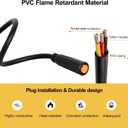 Ebike 3-Pin Waterproof Cable, Male and Female Connector for Pedal Assist Sensor, Gear Sensor, Brake Lever, Throttle (3pin F-F)