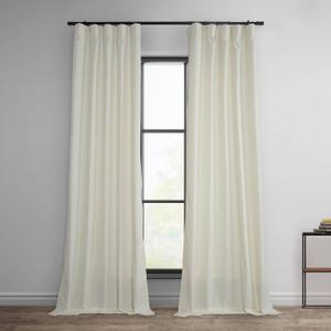 HPD Half Price Drapes Dobby Linen Light Filtering Curtains for Bedroom 50 X 108 (1 Panel), Rod Pocket Curtains for Living Room Home Decor, Off-White