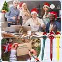 ReliThick 90 Sets Christmas Office Gifts for Christmas Ballpoint Pen with Wish Cards End of Year Gift from Teacher Smile Face with Cap Pen Inspirational Party Favor for Coworkers