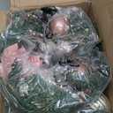 Garvee 9 ft Christmas Garland for Mantle, Pre-Lit Christmas Garland with Battery Operated 40 LED Lights Timer Ball Ornaments for Outdoor Fireplace Table Stair Railing Decoration (Rose Gold)