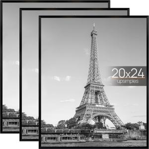 upsimples 20x24 Poster Frame, Easy Slide-In Assembly, Black, 3 Pack