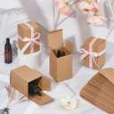 PH PandaHall 30pcs 2x2x3 inch Paper Essential Oil Packing Box, Kraft Paperboard Gift Box Small Packing Boxes Packaging Cases Gift Wrapping Boxes for Glass Dropper Bottles Diffuser Bottles, BurlyWood