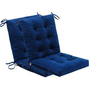 Set of 2 Outdoor Dining Chair Cushions, 37x18 inch, Water Repellent, Patio Seating Cushions, 37x18 inch, for Garden Patio Furniture (Navy Blue)