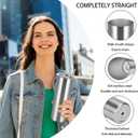 24 Pack 20 Oz Stainless Steel Straight Tumblers, Insulated Slim Skinny Travel Cup Set, BPA-Free Lids and Straws Included, Silver